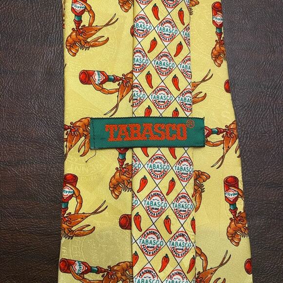 Tabasco‎ Lobster Print Yellow Tie - Picture 3 of 3